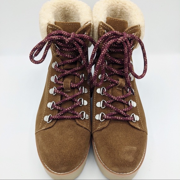 NEW Sam Edelman Faux Sherling Trim Hiking Boot - Picture 2 of 8